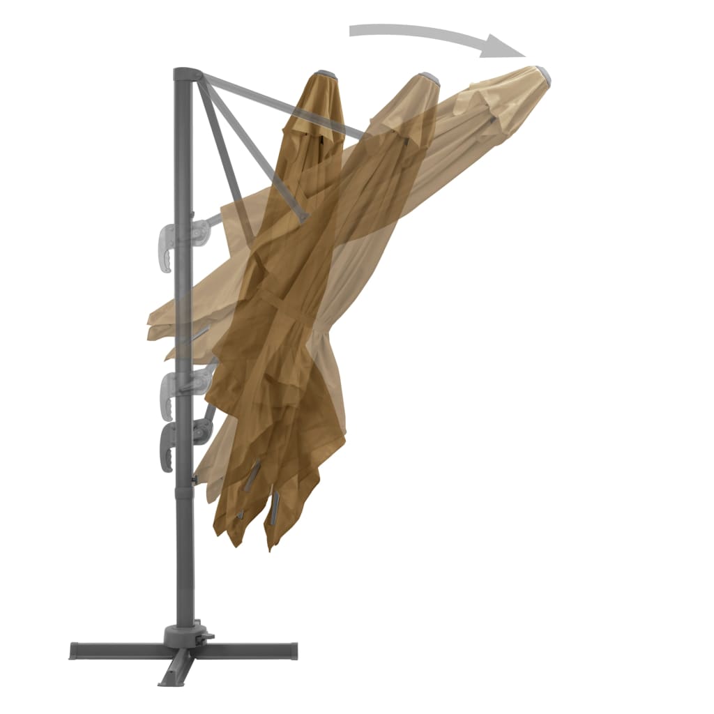 Cantilever umbrella with aluminum pole 300x300 cm Taupe