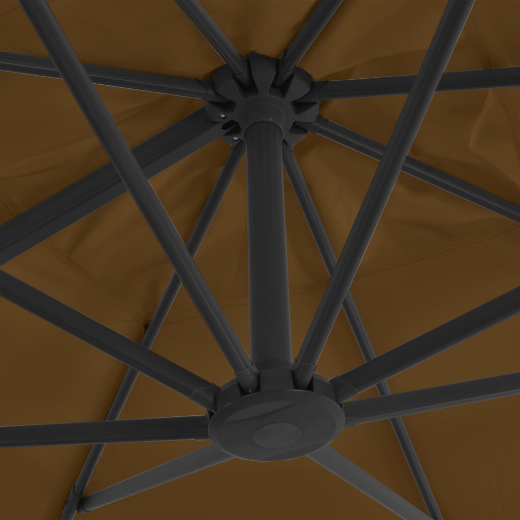 Cantilever umbrella with aluminum pole 300x300 cm Taupe