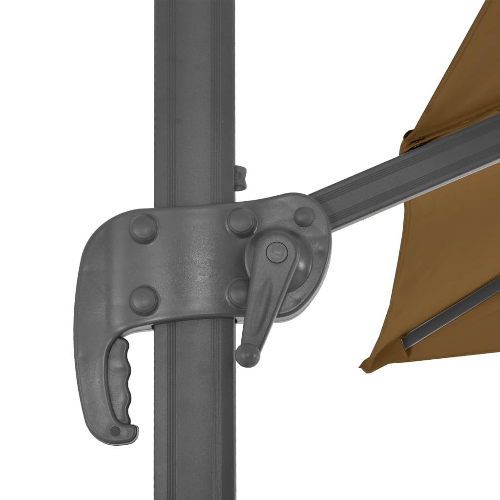 Cantilever umbrella with aluminum pole 300x300 cm Taupe