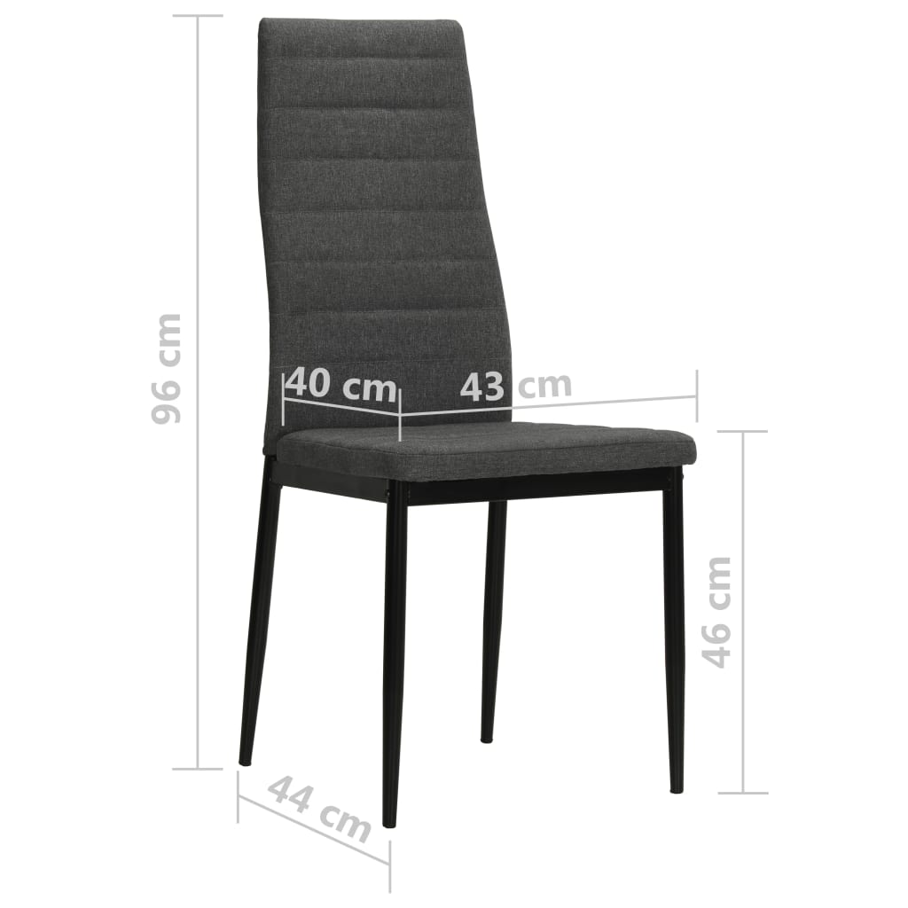 Dining chairs 6 pcs. Dark grey fabric
