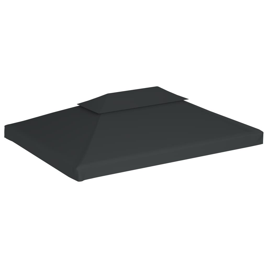 Pavilion roof tarpaulin with chimney extractor 310 g/m² 4x3 m anthracite