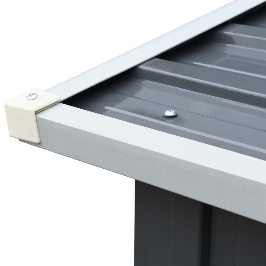Firewood storage made of galvanized steel 330 x 92 x 153 cm Grey