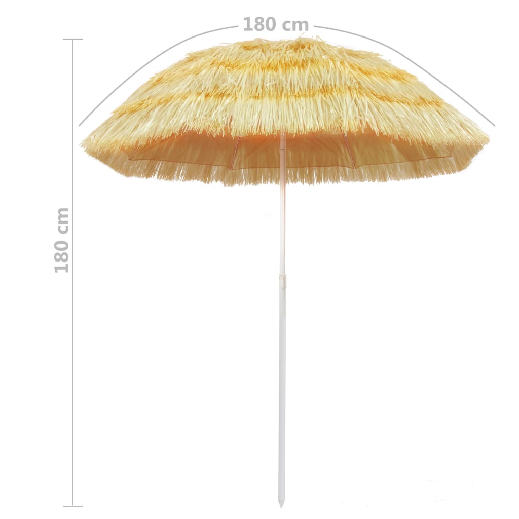 Beach Umbrella Natural 180 cm Hawaiian Style