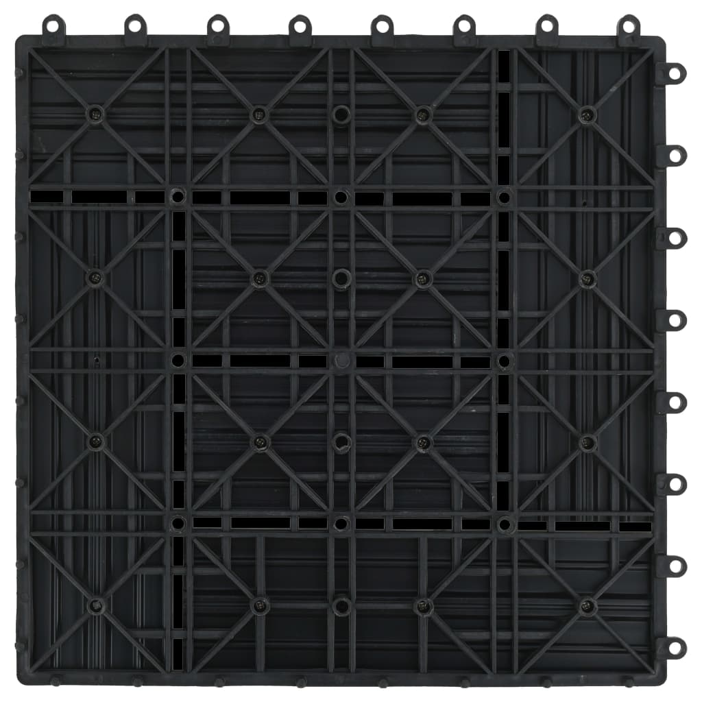 Terrassenfliesen 11 Stück WPC 30 x 30 cm 1 qm Schwarz