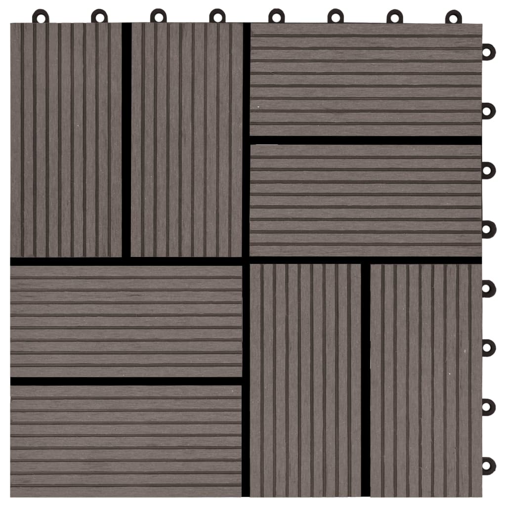 Terrace tiles 11 pieces WPC 30 x 30 cm 1 sqm Dark brown