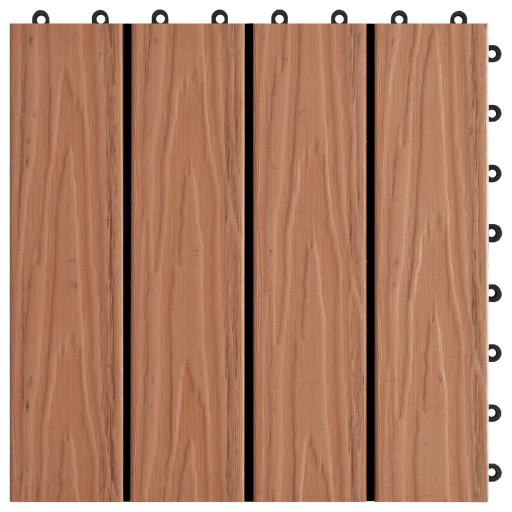 Terrace tiles 11pcs. Deep embossed WPC 30x30cm 1 sqm light brown