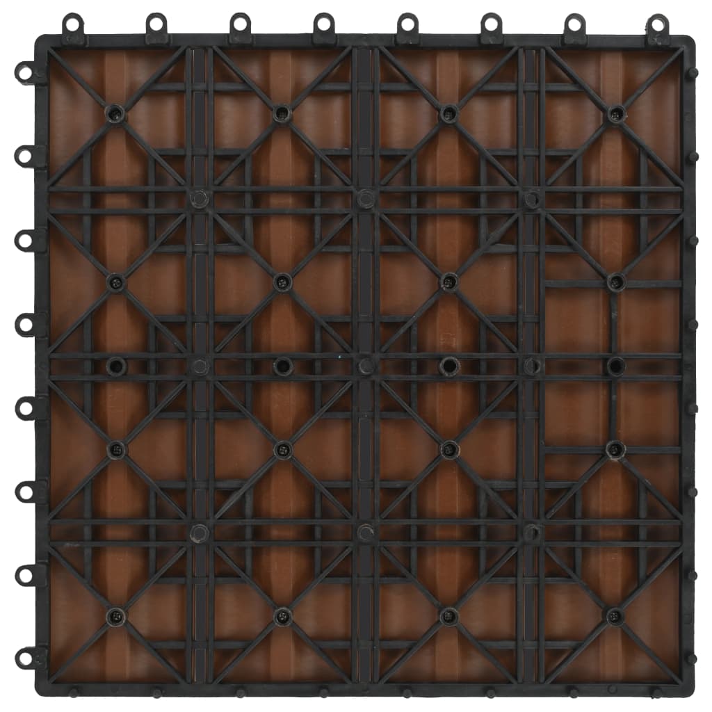 Terrace tiles 11pcs. Deep embossed WPC 30x30cm 1 sqm light brown