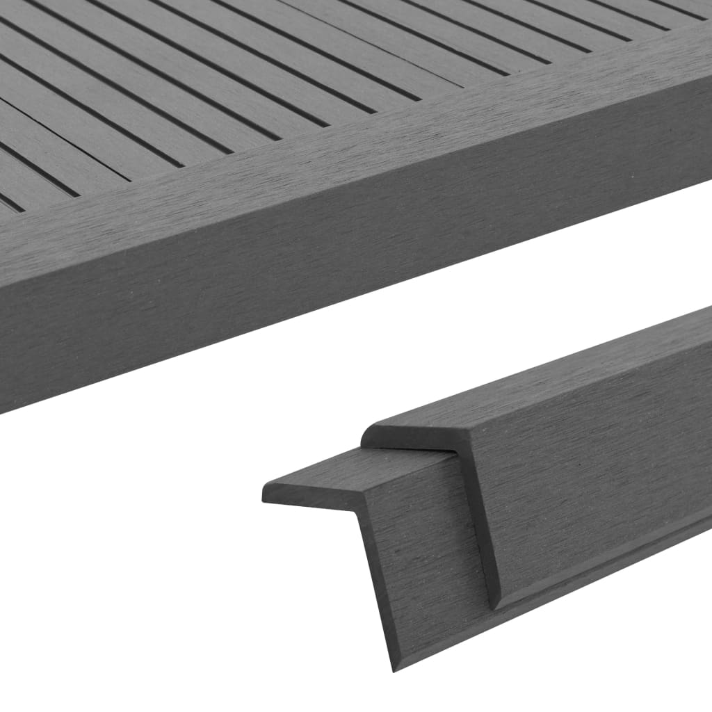Winkelleisten 5 Stk. WPC 170 cm Grau