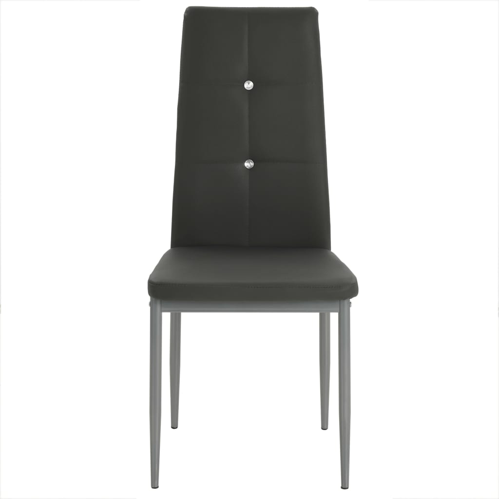 Dining room chairs 6 pcs. Faux leather grey