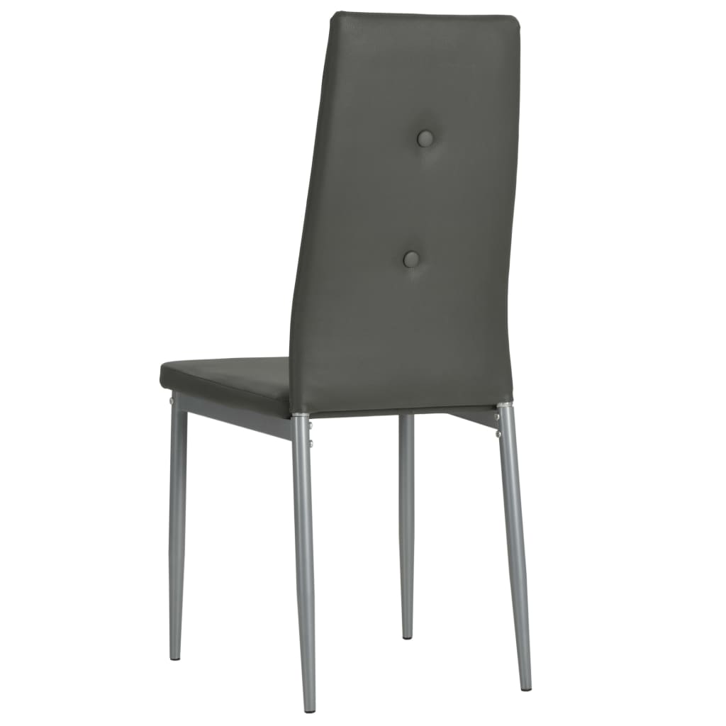 Dining room chairs 6 pcs. Faux leather grey