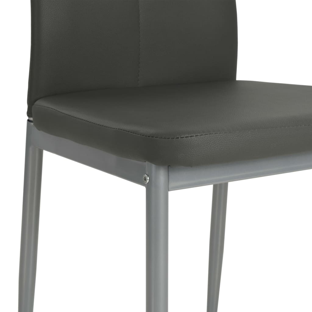 Dining room chairs 6 pcs. Faux leather grey