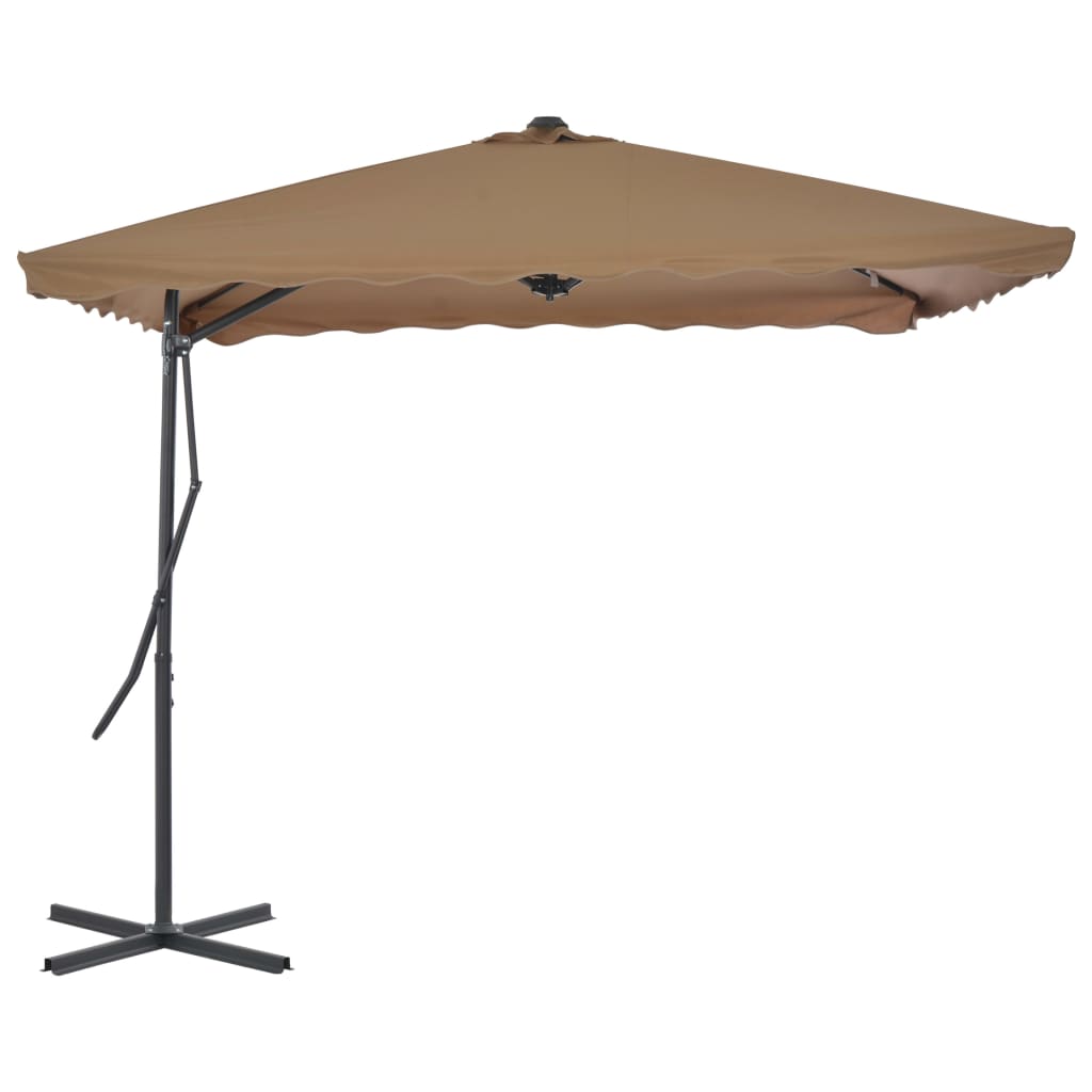 Parasol with steel pole 250x250 cm Taupe