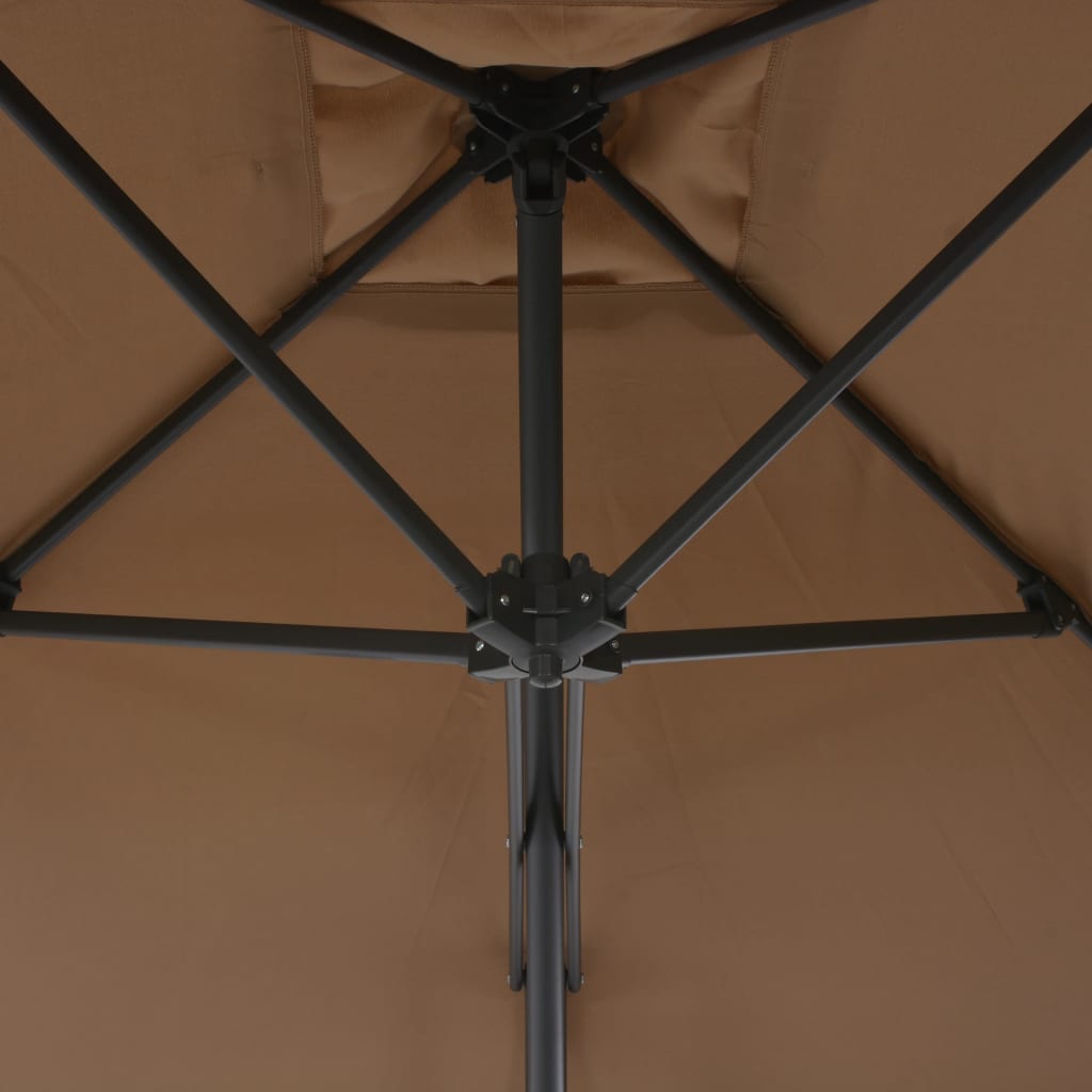 Parasol with steel pole 250x250 cm Taupe