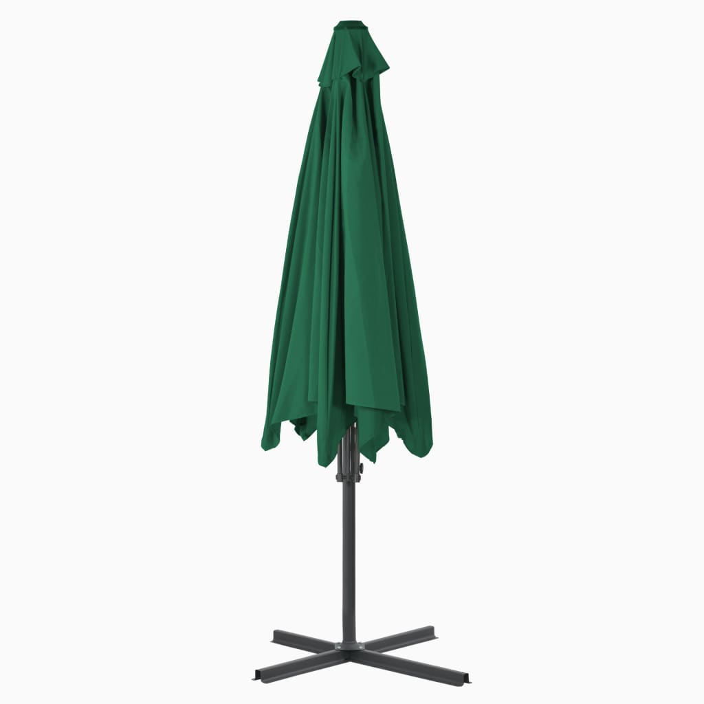Parasol with steel pole 300 cm green