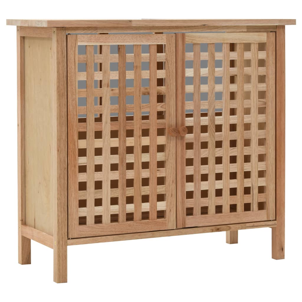 Washbasin base cabinet solid wood walnut 66x29x61 cm