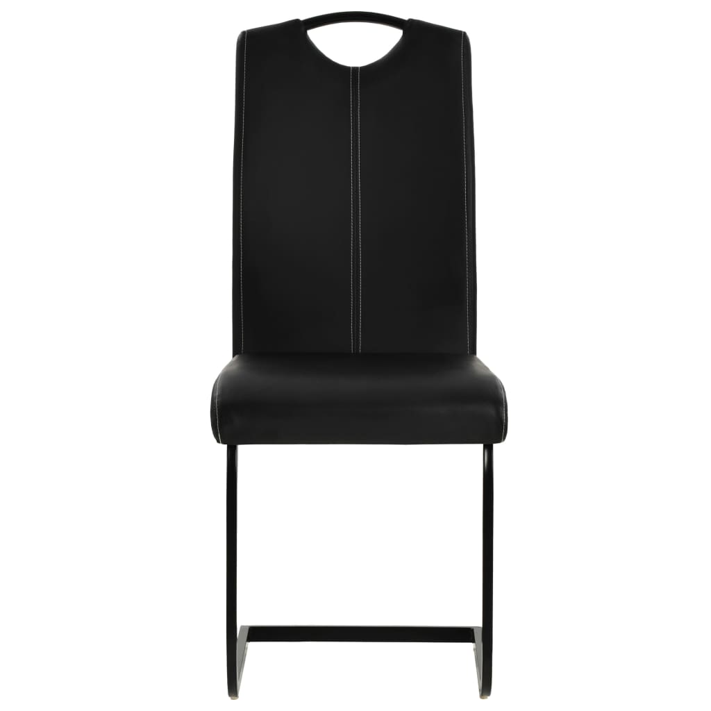 Cantilever chairs 6 pcs. Black artificial leather