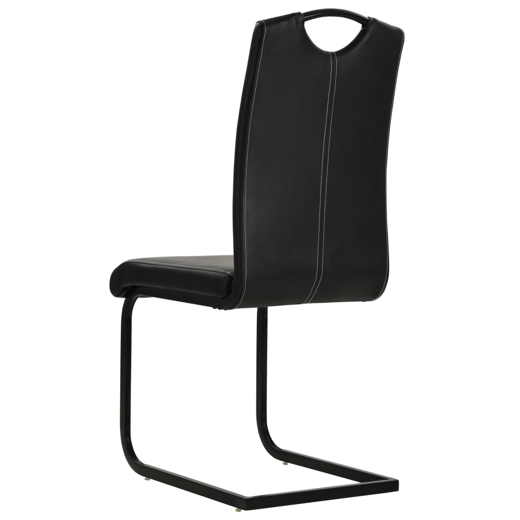 Cantilever chairs 6 pcs. Black artificial leather