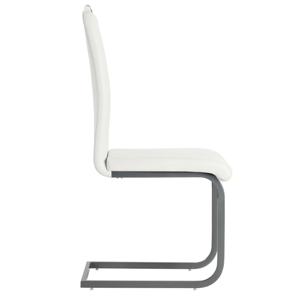 Cantilever chairs 6 pcs. White artificial leather