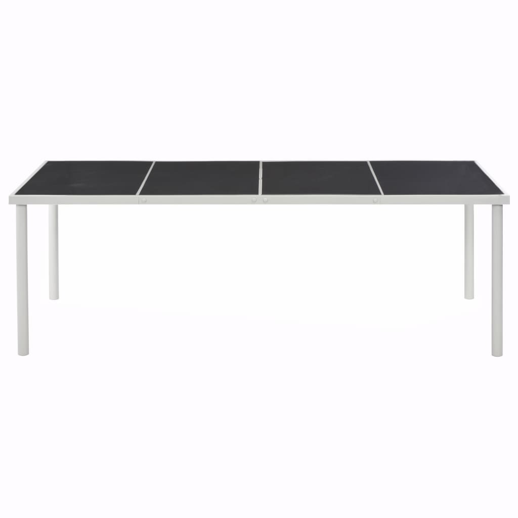 Gartentisch Schwarz 220x90x74,5 cm Stahl