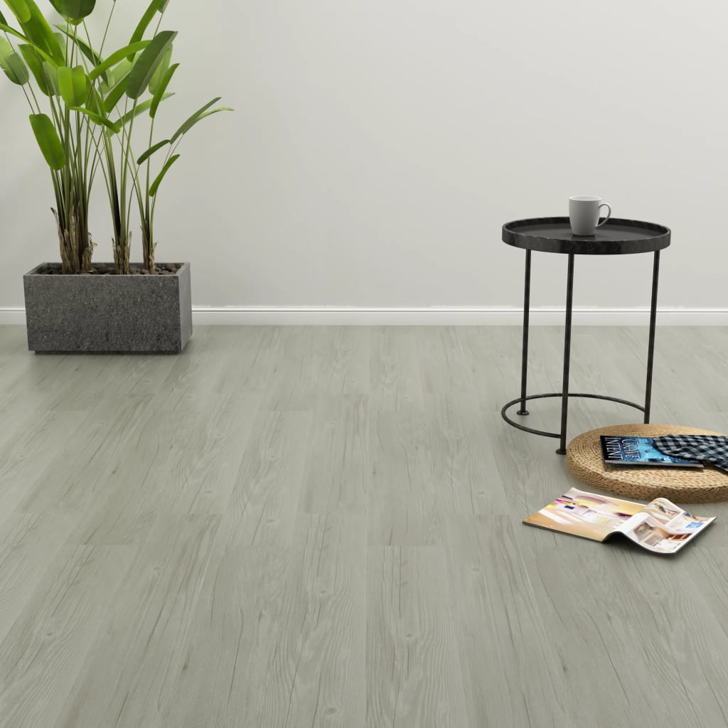 PVC-Fliesen Selbstklebend 4,46 m² 3 mm Grau