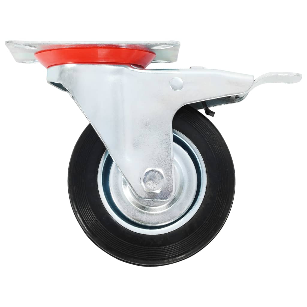 Swivel castors with double brakes 4 pcs. 100 mm