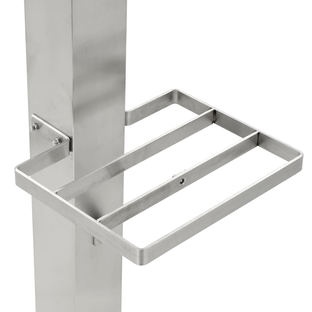 Garten-Wassersäule Edelstahl Quadratisch 95 cm