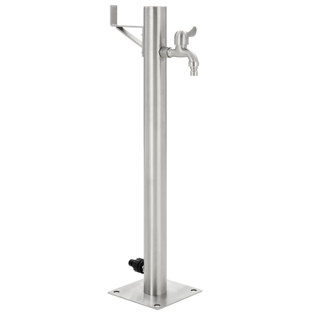 Garten-Wassersäule Edelstahl Rund 65 cm