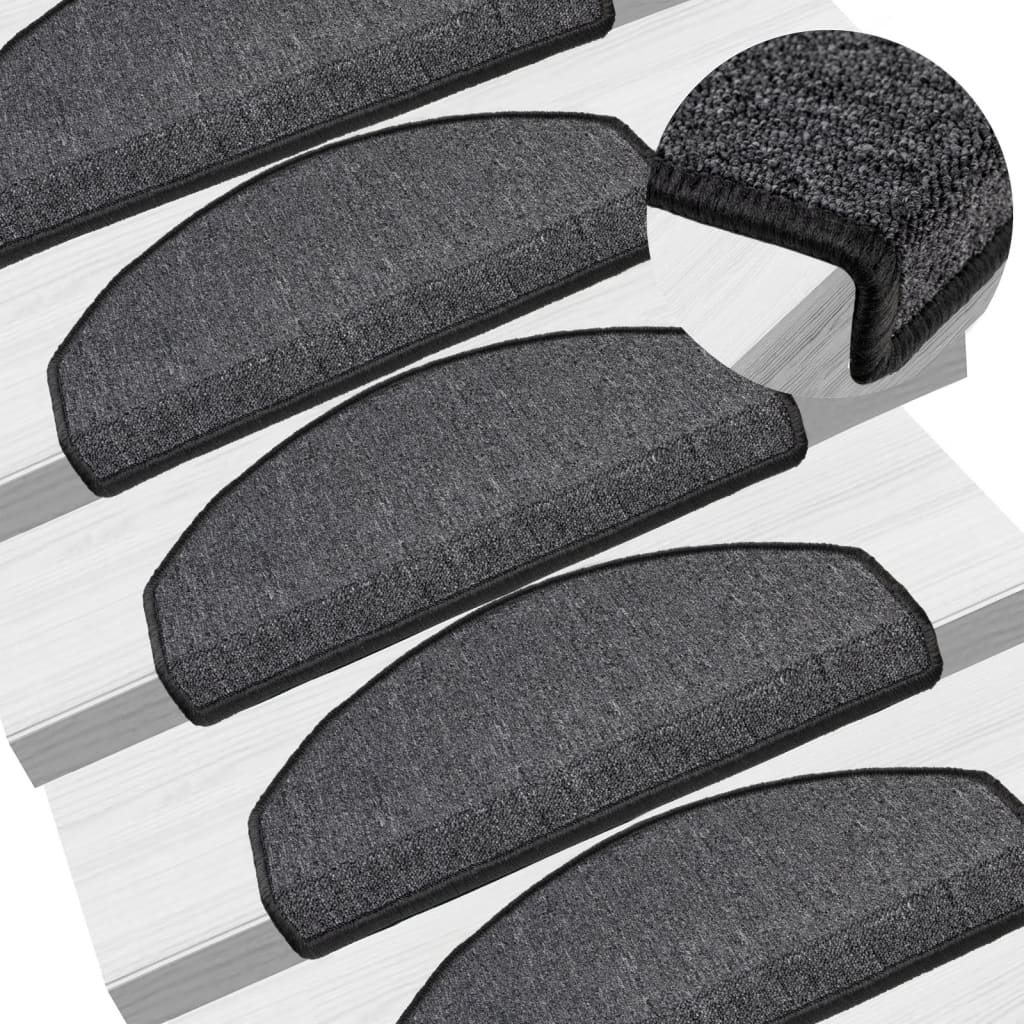 15 pcs. Stair mats anthracite 65 x 24 x 4 cm