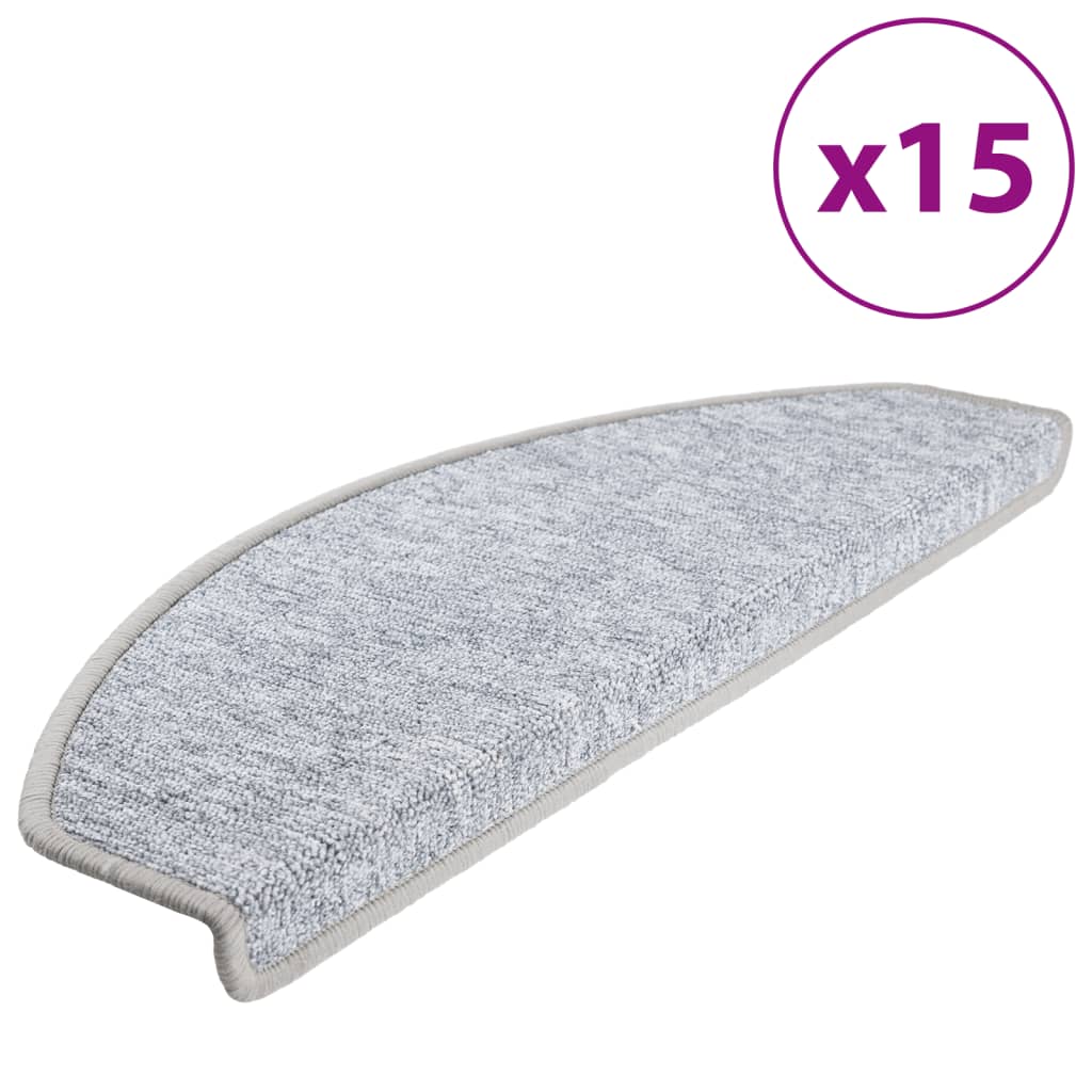 15 pcs. Stair mats light grey 65 x 24 x 4 cm