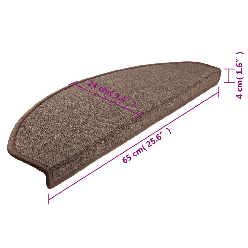 Stufenmatten 15 Stk. 65x24x4 cm Kaffeebraun Halbrund Groß