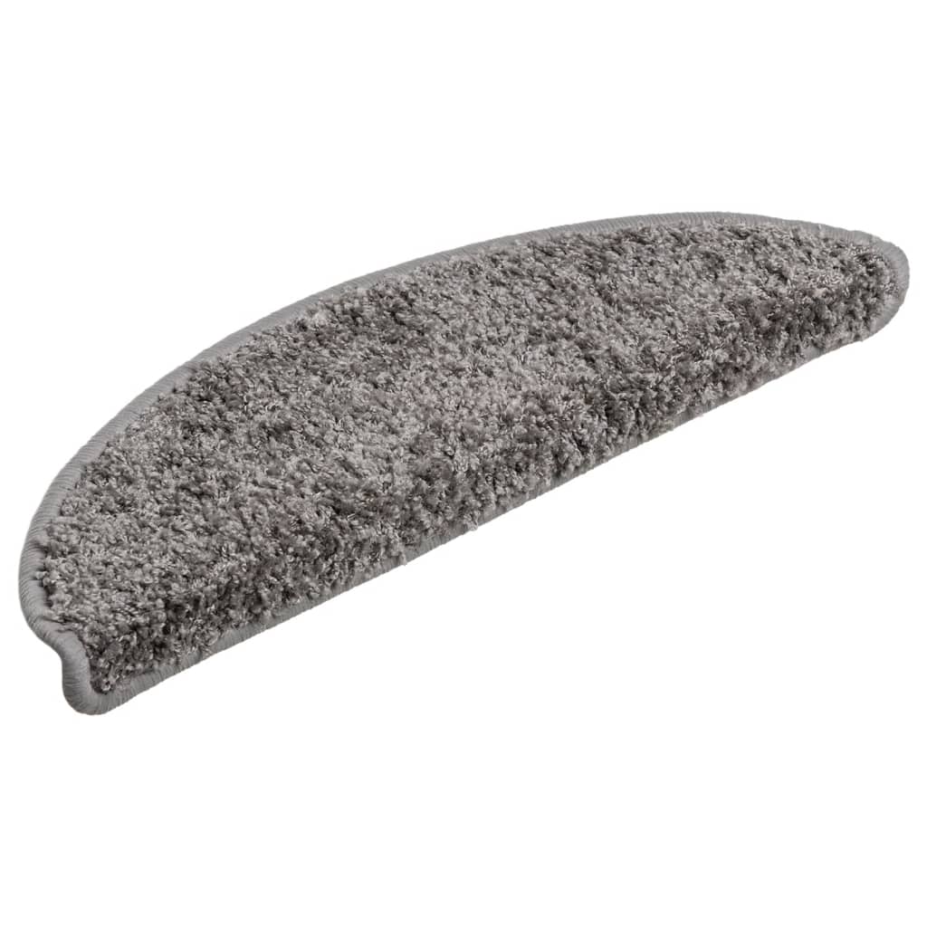 Stufenmatten 15 Stk. 56x17x3 cm Grau Halbrund