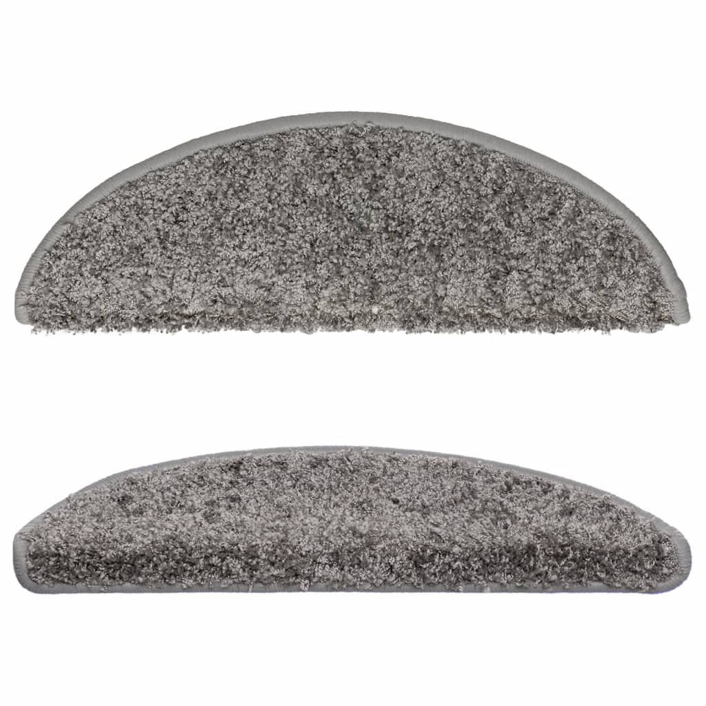 Stufenmatten 15 Stk. 56x17x3 cm Grau Halbrund