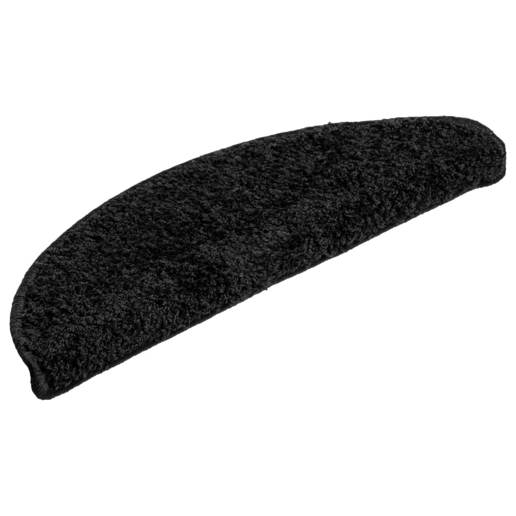 Stair mats 15 pcs. Black 56x17x3 cm