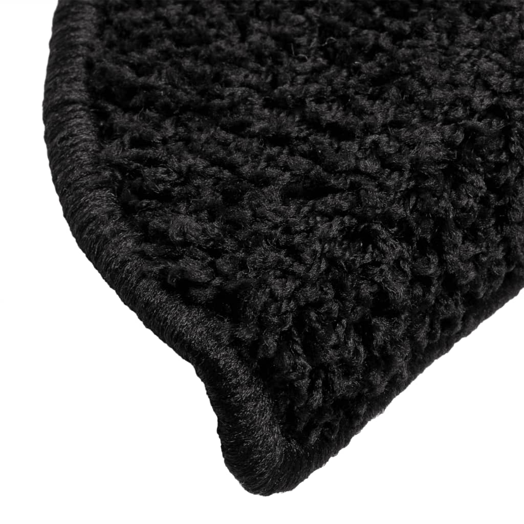 Stair mats 15 pcs. Black 56x17x3 cm