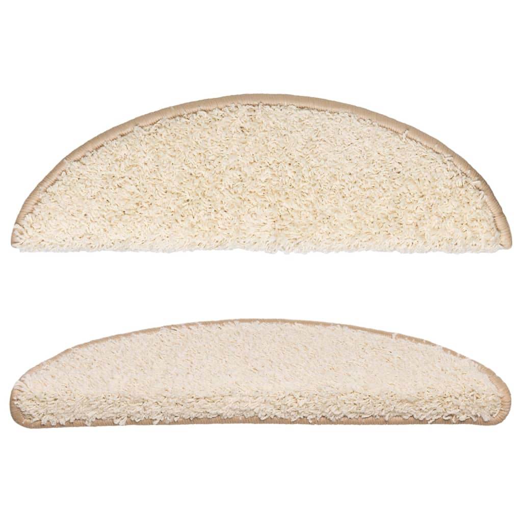 Stair mats 15 pcs. Cream 56x17x3 cm
