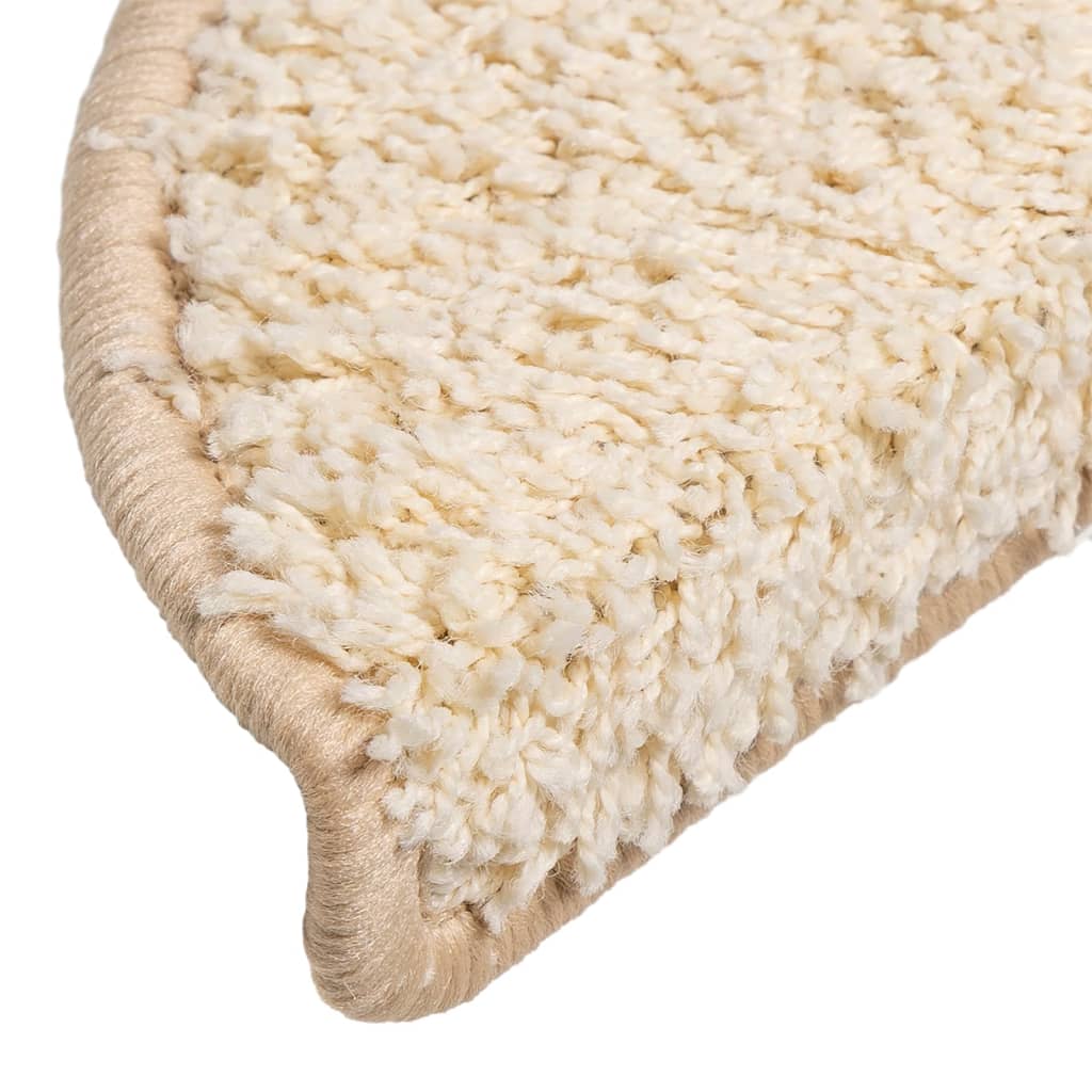 Stair mats 15 pcs. Cream 56x17x3 cm