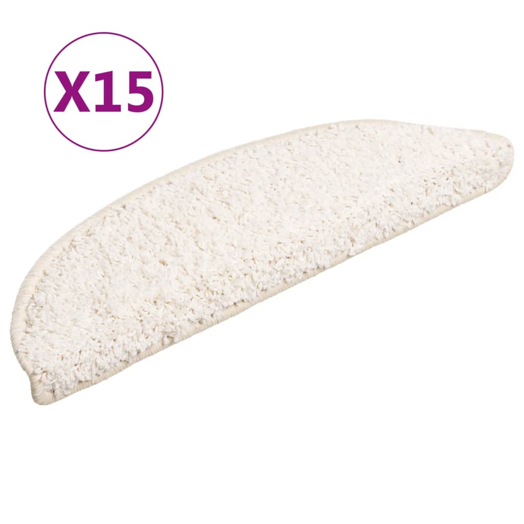 Stair mats 15 pcs. White 56x17x3 cm