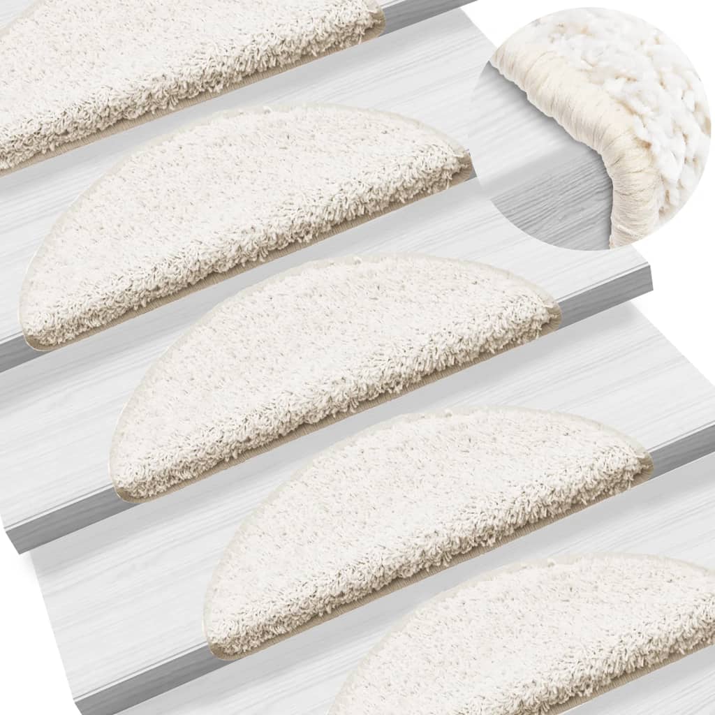 Stair mats 15 pcs. White 56x17x3 cm