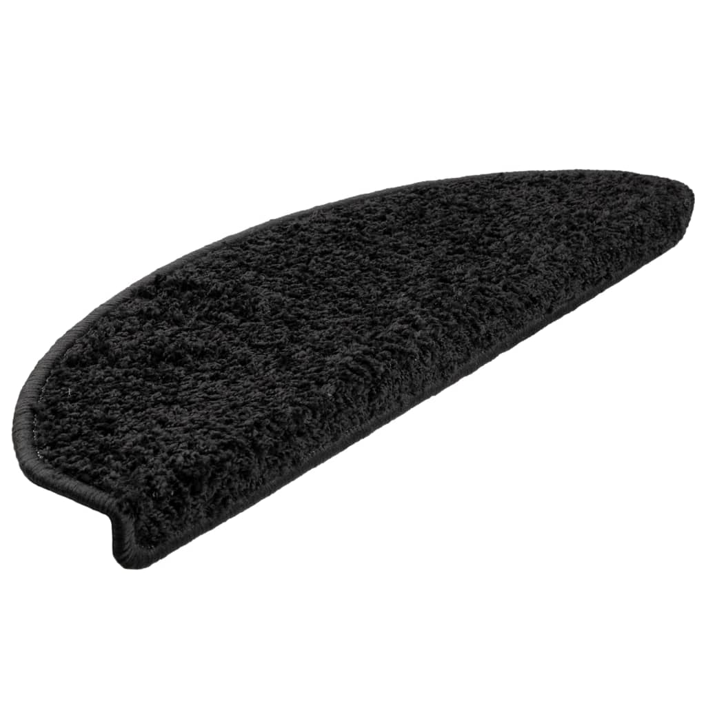 Stair mats 15 pcs. Black 65x21x4 cm
