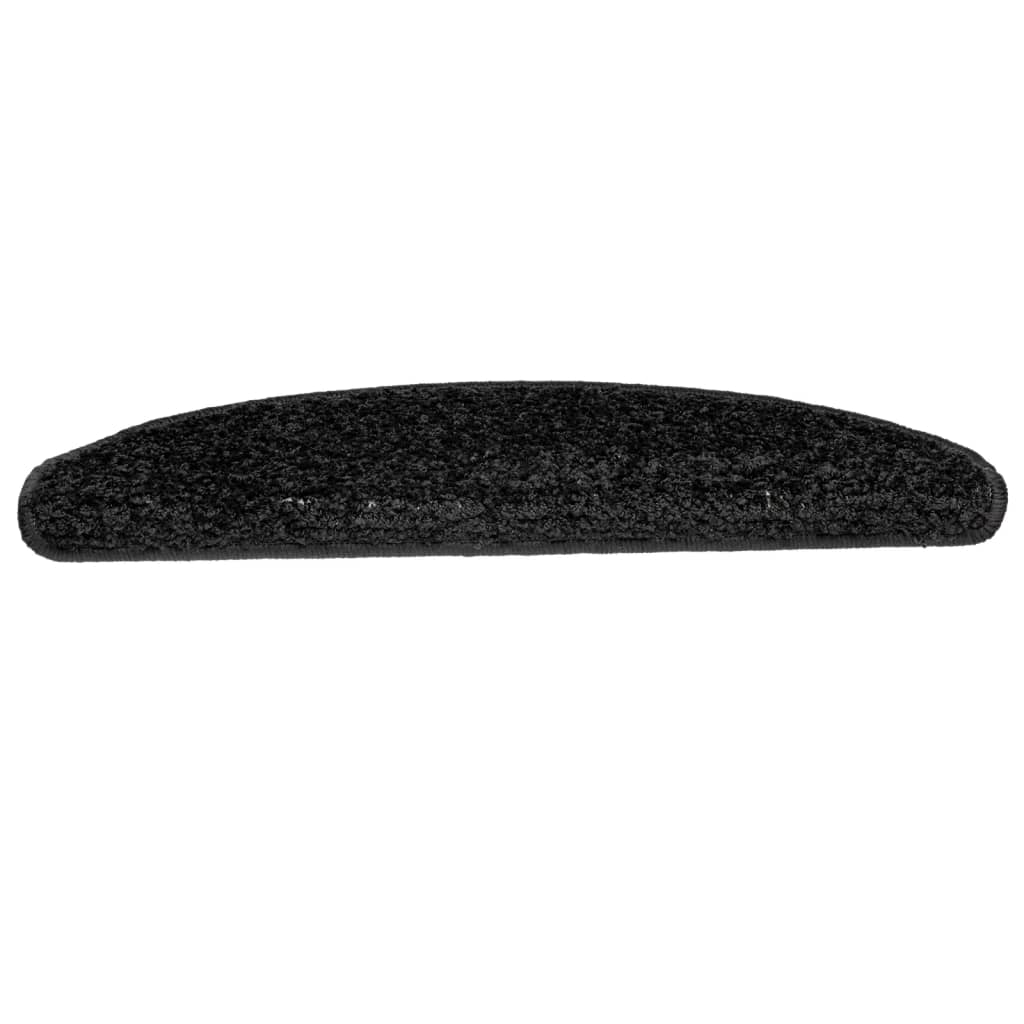 Stair mats 15 pcs. Black 65x21x4 cm