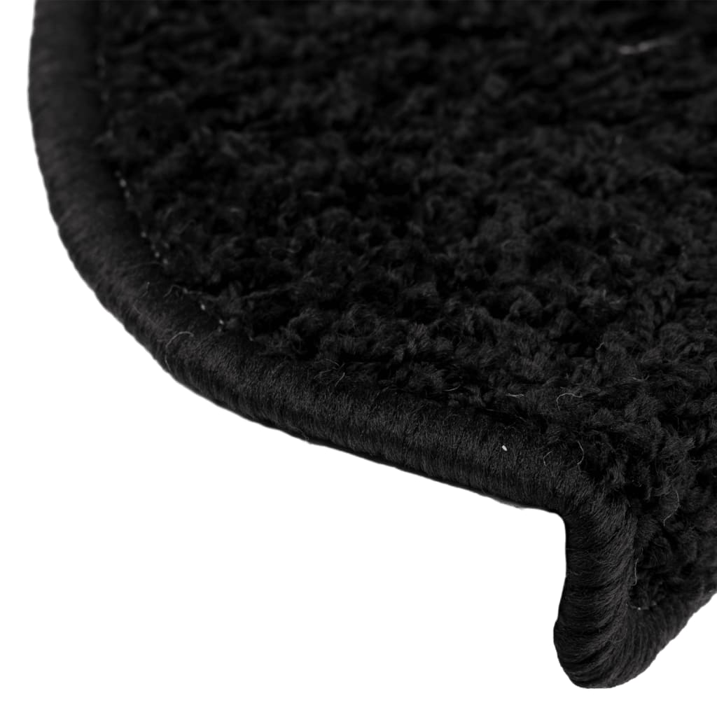Stair mats 15 pcs. Black 65x21x4 cm