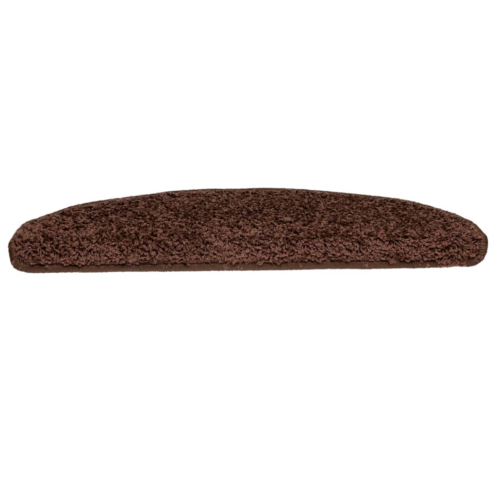 Stair mats 15 pcs. Brown 65x21x4 cm