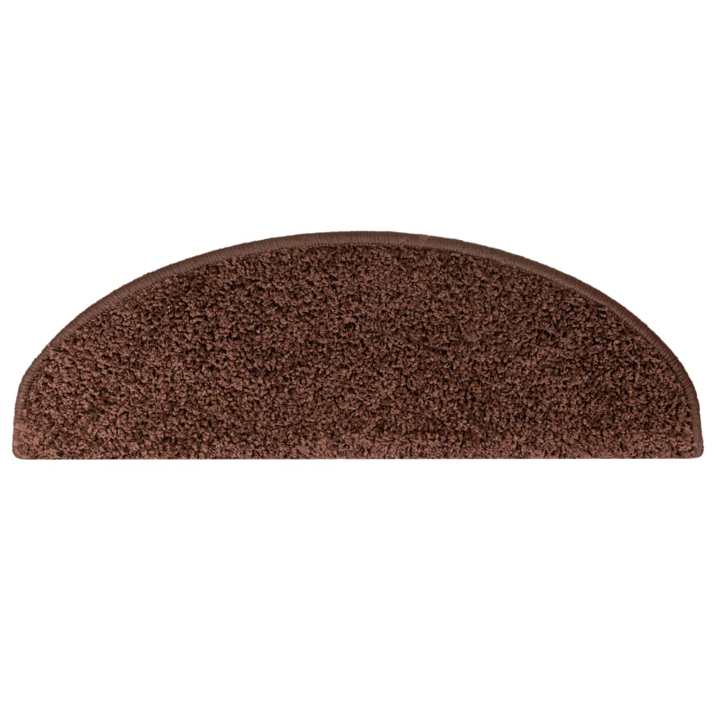 Stair mats 15 pcs. Brown 65x21x4 cm