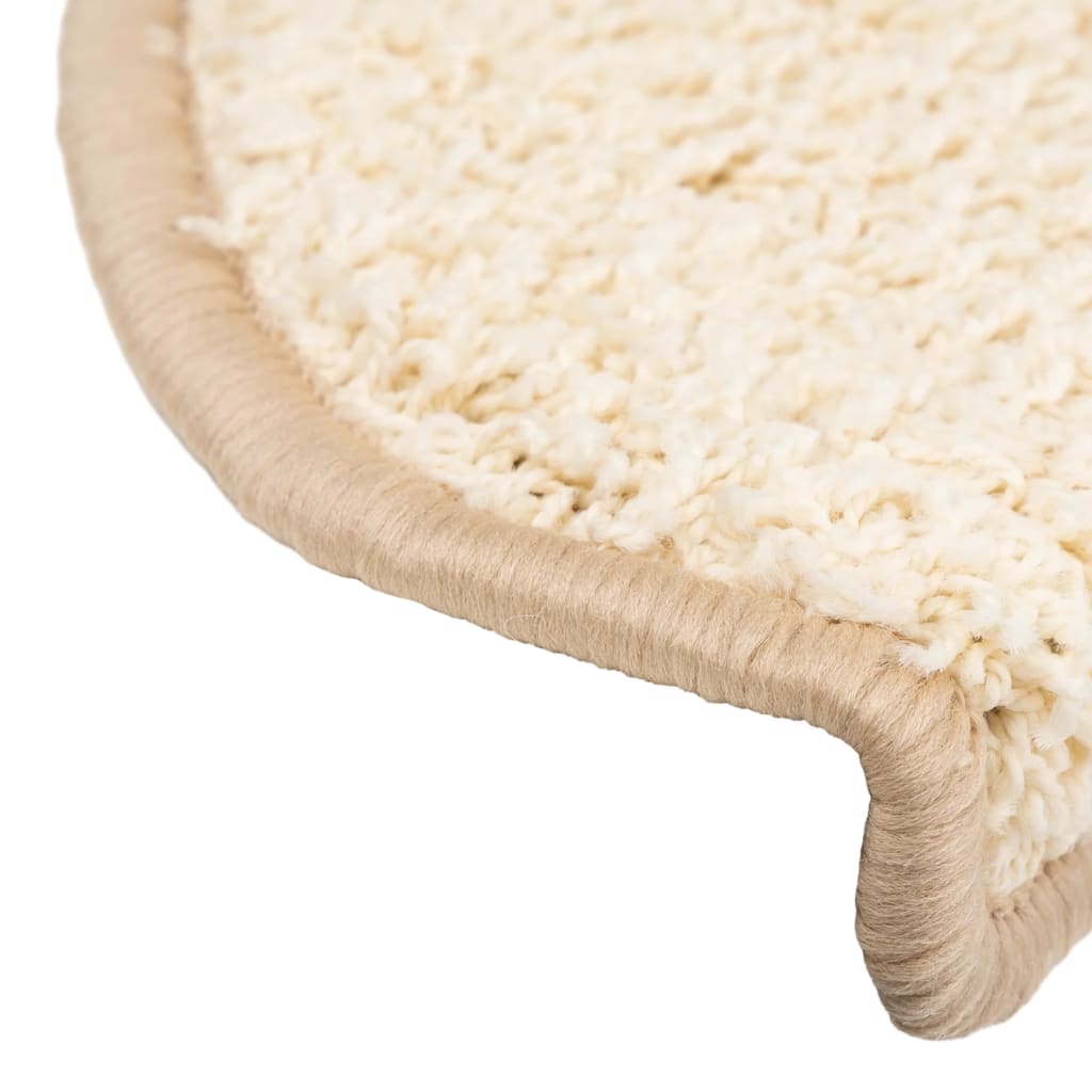 Stufenmatten 15 Stk. 65x21x4 cm Creme Halbrund Groß
