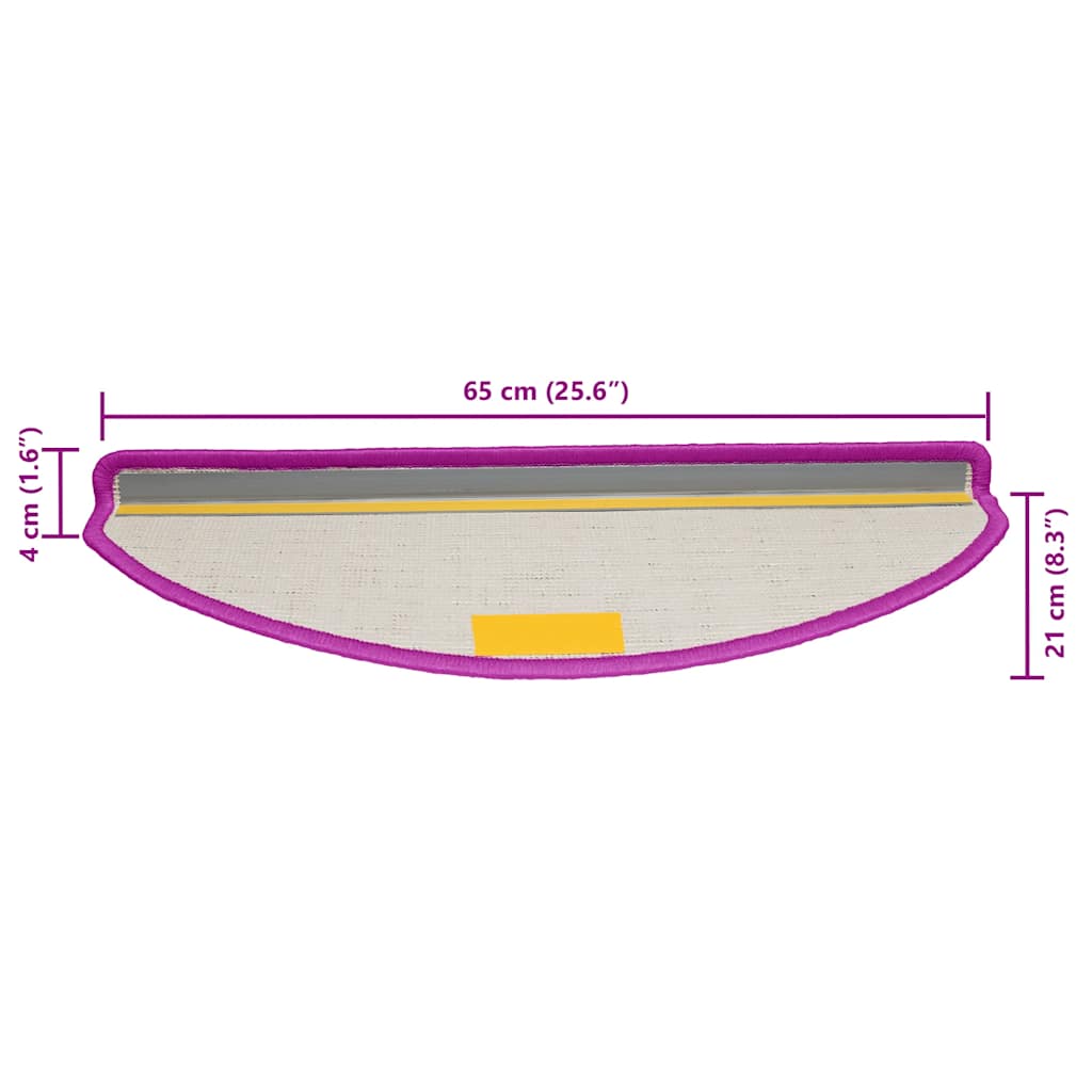 Stair mats 15 pcs. Violet 65x21x4 cm