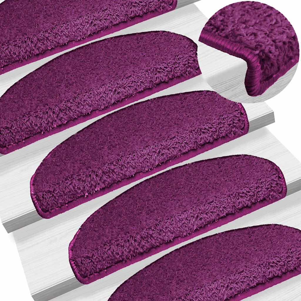 Stair mats 15 pcs. Violet 65x21x4 cm