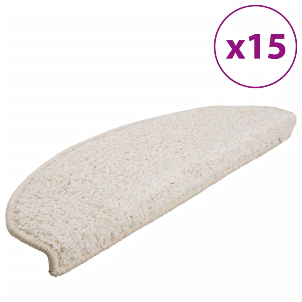 Stair mats 15 pcs. White 65x21x4 cm