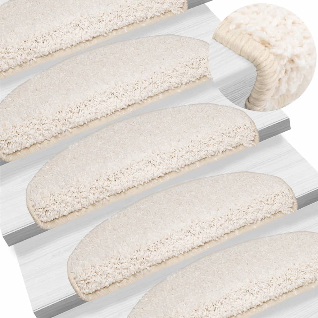 Stair mats 15 pcs. White 65x21x4 cm