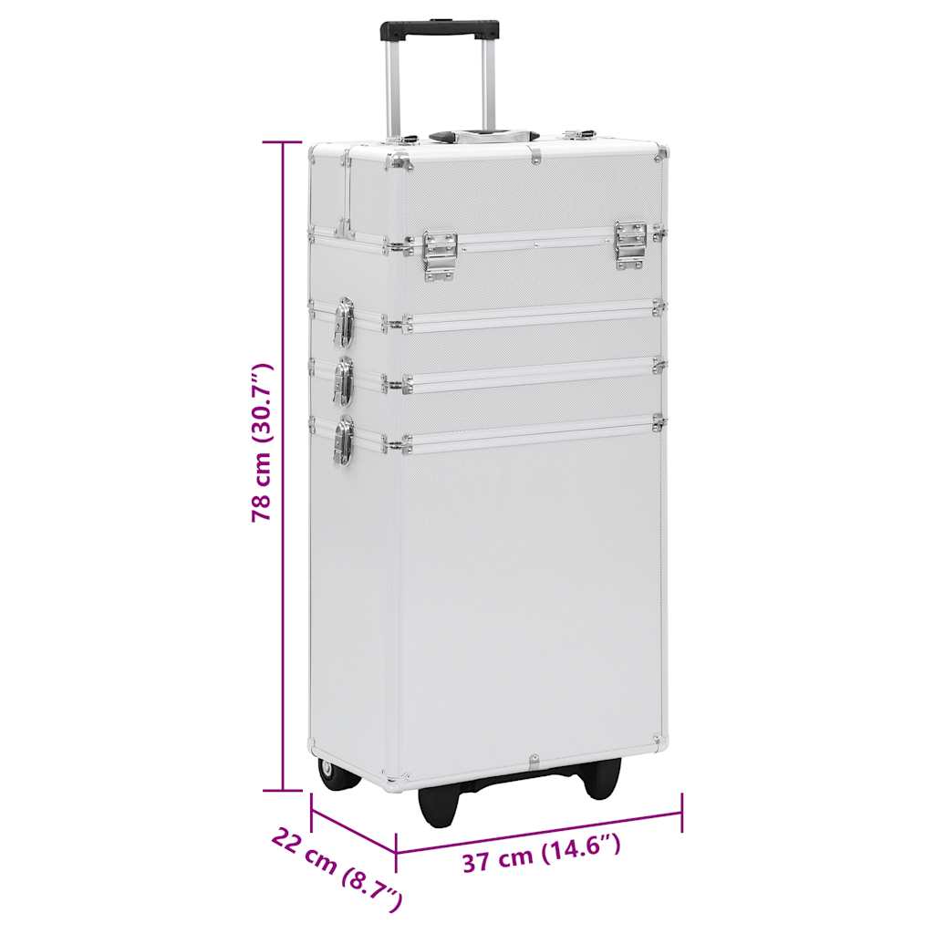 Kosmetikkoffer Aluminium Silbern