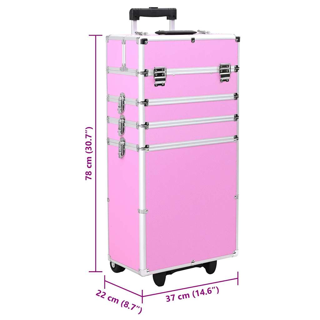 Kosmetikkoffer Aluminium Rosa